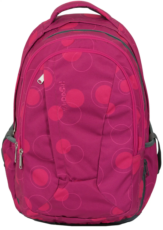 WHOOSH Teen 2u1 Pink Circles školski ruksak - prikaz dizajna