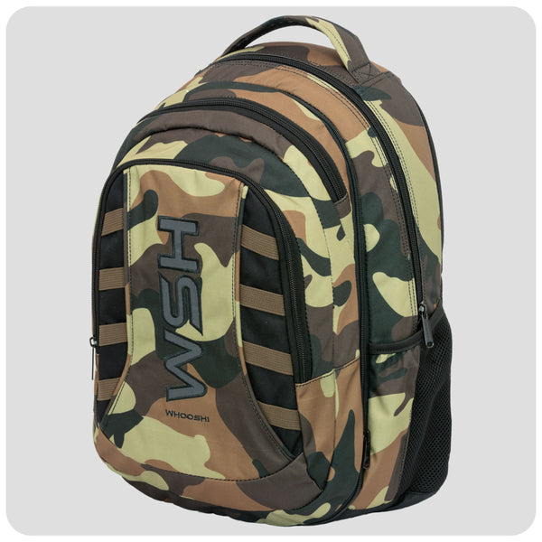 WHOOSH Teen 2u1 Brown Camo smeđi maskirni anatomski školski ruksak za tinejdžere